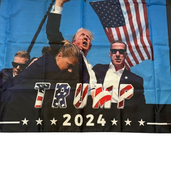 Black and Blue Trump 2024 Flag NWOT FIGHTER FIGHT FIGHT TRUMP 2024 3 x 5 - Picture 4 of 4